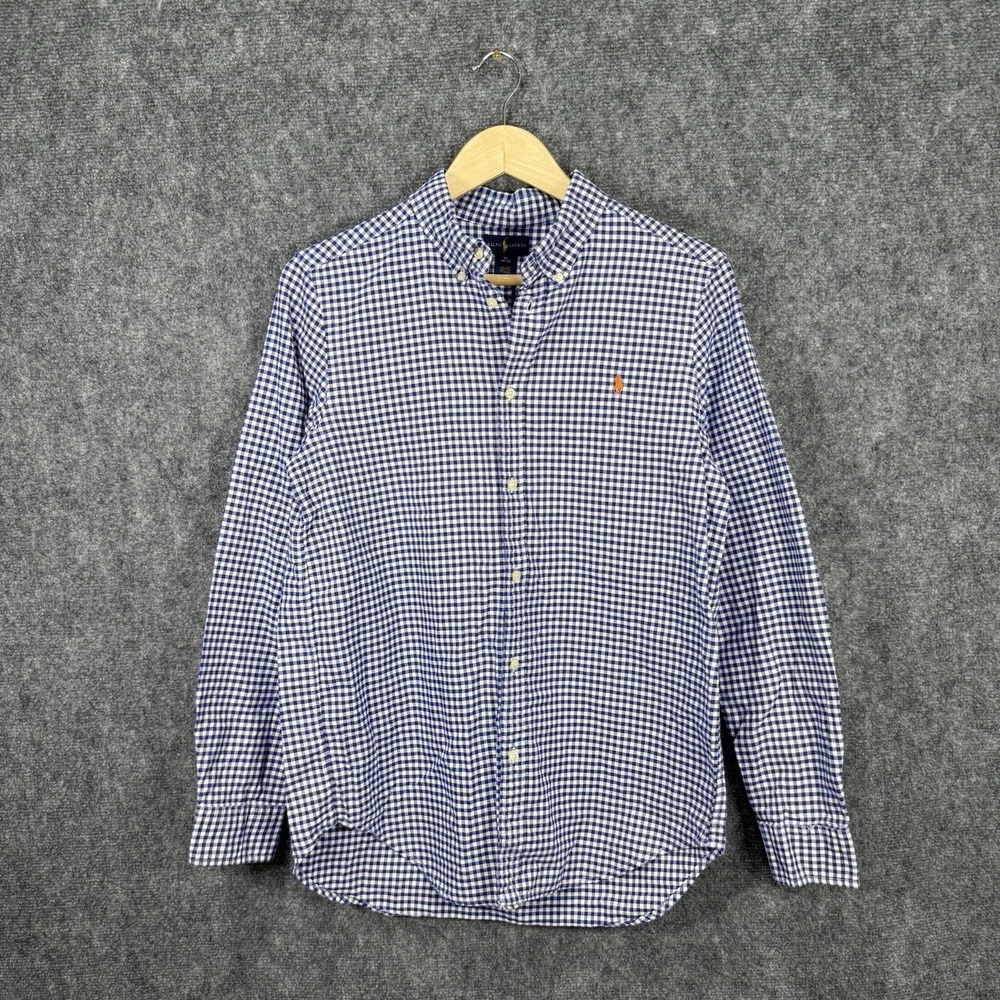 Polo by Ralph Lauren Blue and White Checkered Casual Button Down Shirt